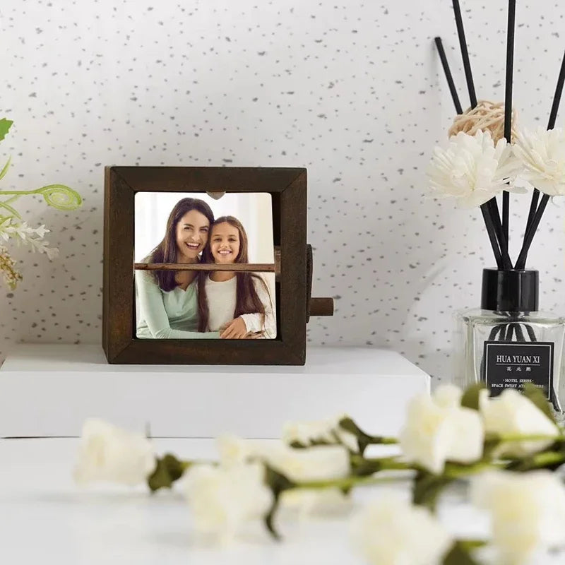 Hand Cranked Glowing Photo Flip Book Machine 8/16 Pictures DIY Graduation Season Birthday Wedding Hand Motion Photo Album