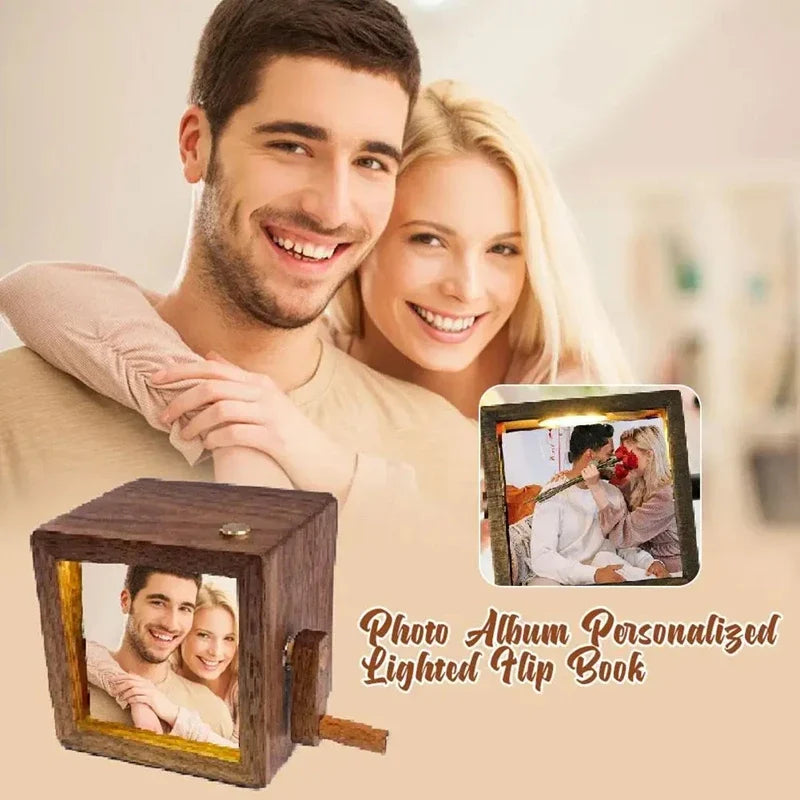 Hand Cranked Glowing Photo Flip Book Machine 8/16 Pictures DIY Graduation Season Birthday Wedding Hand Motion Photo Album