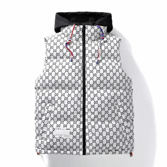 2023 Trendy Men's Autumn/Winter Cotton Vest Jacket Street Style Hip Hop Bad Boy Sleeveless Shoulder Coat Casual Cotton Coat